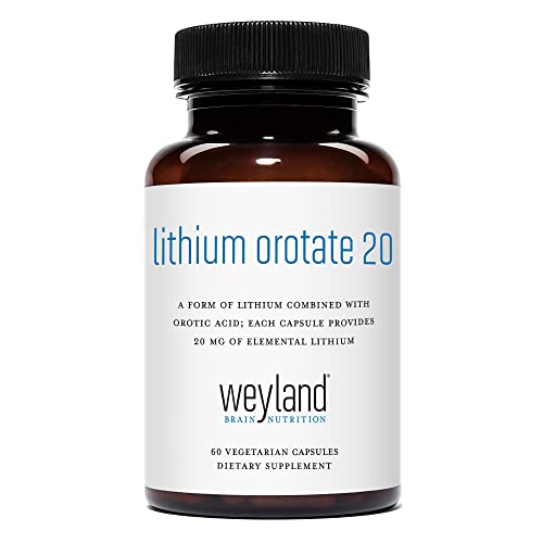 Lithium Orotate 20mg (1 Bottle), 60 Vegetarian Capsules, Lithium Supple Weyland Brain Nutrition buy supplements canada