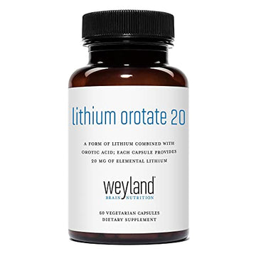 Lithium Orotate 20mg (1 Bottle), 60 Vegetarian Capsules, Lithium Supple Weyland Brain Nutrition buy supplements canada