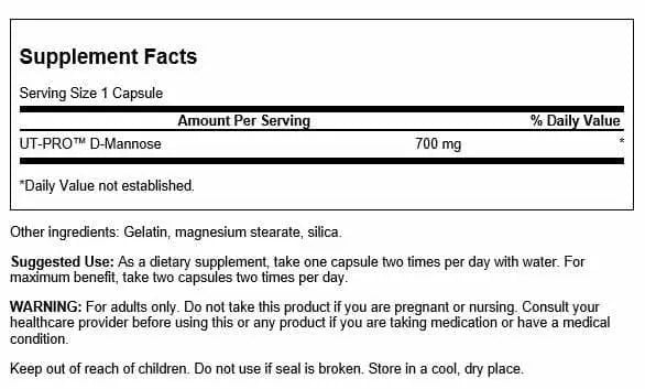 Swanson D-Mannose 700 Milligrams 60 Capsules Swanson buy supplements canada