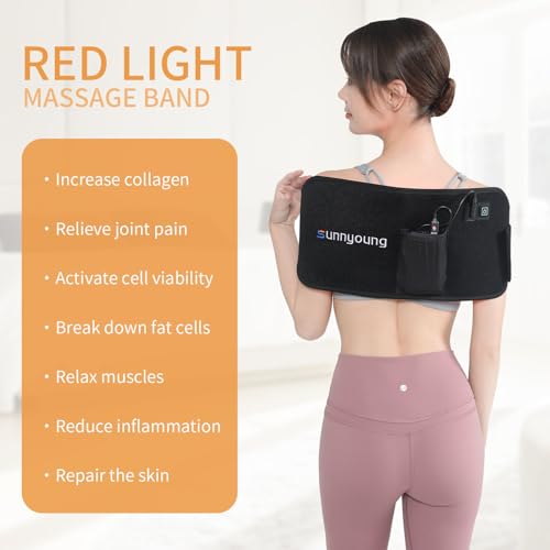 SUNNYOUNG Red Light Therapy Belt, Infrared Light Therapy Wrap Muscle Relaxing Belt with 120 LED Lights sunnyoung buy supplements canada