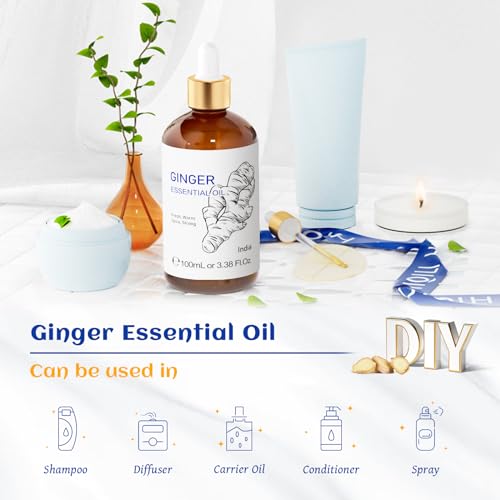 HIQILI Pure Ginger Essential Oil 3.38 Fl Oz, Pure Natural Premium Ginger Oil for Massage HIQILI buy supplements canada