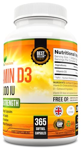 Vitamin D 4,000 IU Softgels, Maximum Strength Vitamin D3 Supplement, 365 Easy to Swallo Vita Premium buy supplements canada