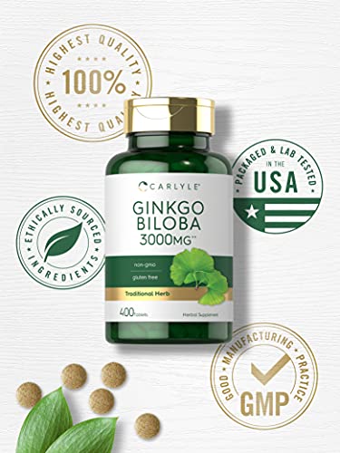 Carlyle Ginkgo Biloba 3000mg | 400 Tablets | Non-GMO, Gluten Free Carlyle buy supplements canada