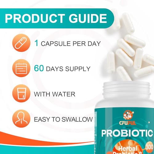 Probiotics for Women & Men - 300 Billion CFU & 24 Strains Probiotic with 15 Organic Herbs Cfuful buy supplements canada
