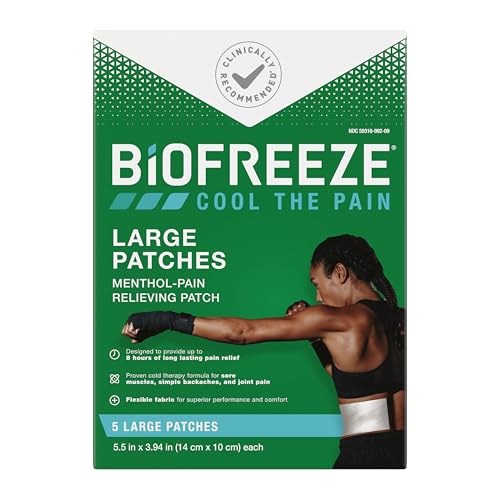 Biofreeze Menthol Pain Relieving Patches (5 Patches Per Box) Up To 8 Hours Of Pain Relief From Sore Muscles, Arthritis, Backaches, Spains, Bruises, Strains And Joint Pain (Package May Vary) Biofreeze buy supplements canada