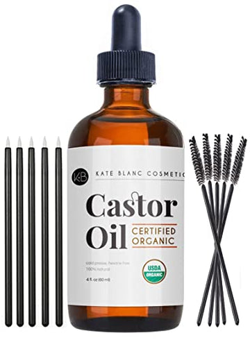 Kate Blanc Cosmetics Organic Castor Oil (4oz). 100% Pure, Cold Pressed, Hexane Free in a Glass Bottle Kate Blanc Cosmetics buy supplements canada