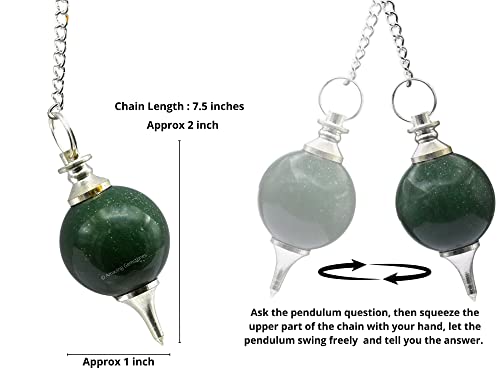 Green Aventurine Crystal Ball Pendulum for Divination - Dowsing Pendulum Necklace with Chain Amazing Gemstone buy supplements canada
