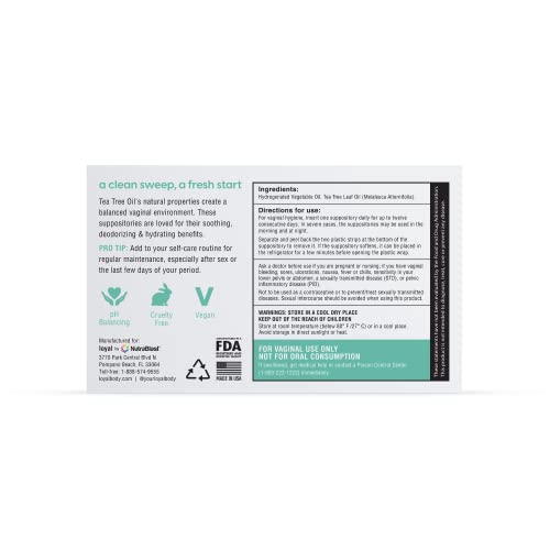 Loyal Tea Tree Oil - Suppository Melts - Supports Odor Control - Soothes Discomfort - Promotes Healthy pH Loyal buy supplements canada