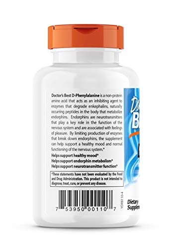 Doctor's Best D-Phenylalanine, Supports Mood, Nervous System, Non-GMO, Vegan, Gluten Doctor's BEST buy supplements canada