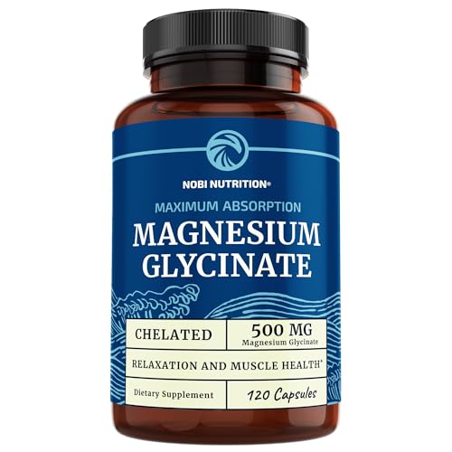 Magnesium Glycinate 500mg | Chelated Bisglycinate Complex for Muscle Relaxation Nobi Nutrition buy supplements canada