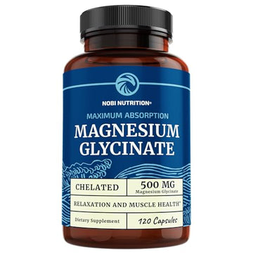 Magnesium Glycinate 500mg | Chelated Bisglycinate Complex for Muscle Relaxation Nobi Nutrition buy supplements canada