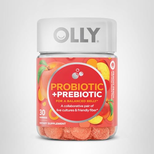 OLLY Probiotic + Prebiotic Gummy, Digestive Support and Gut Health, 500 Million CFUs, Fiber, Adult Chewable Supplement OLLY buy supplements canada
