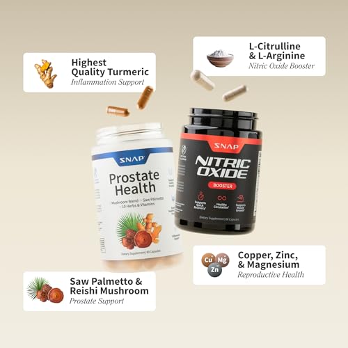 Snap Supplements Prostate Health & Nitric Oxide Supplement Bundle for Men, 90 + 60 Vegetarian Capsules (1 Month Supply) Snap Supplements buy supplements canada