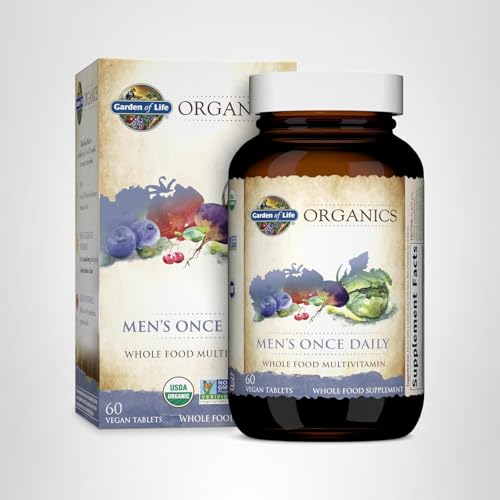 Garden of Life Once Daily Whole Food Multivitamin for Men, Organic Mens Vitamins & Minerals, Vitamin C, Zinc, Vegan, for Health & Well-Being, 60 Tablets Garden of Life buy supplements canada