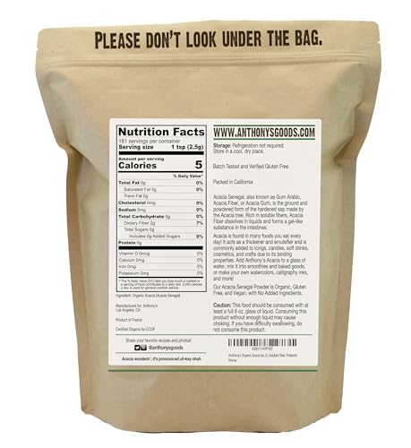 Anthony's Organic Acacia Senegal Powder, 1 lb, Batch Tested Gluten Free, Non GMO Anthony's buy supplements canada
