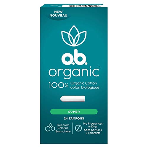 o.b. Organic Tampons, Made with 100% Organic Cotton, Proven 8 Hour Leak Protection, Super, 24 Count o.b. buy supplements canada