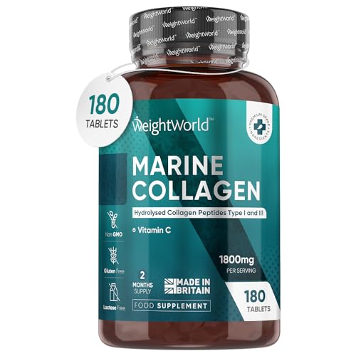 Hydrolysed Marine Collagen Tablets 1800mg - Collagen Supplements for Skin, Hair, and Slumber- for Men & Women WeightWorld buy supplements canada