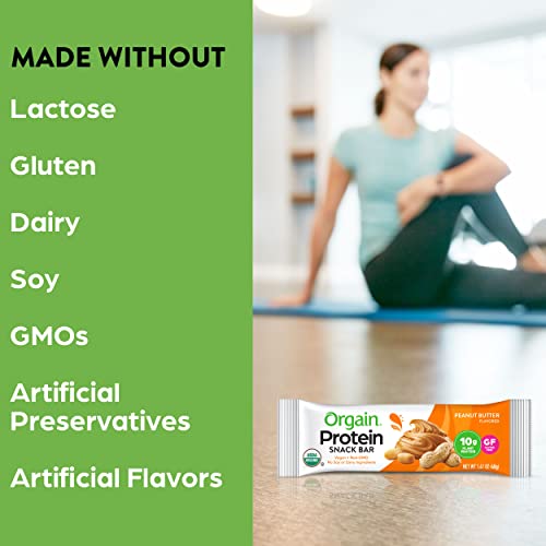 Orgain Organic Vegan Protein Bars, Peanut Butter - 10g Plant Based Protein Orgain buy supplements canada