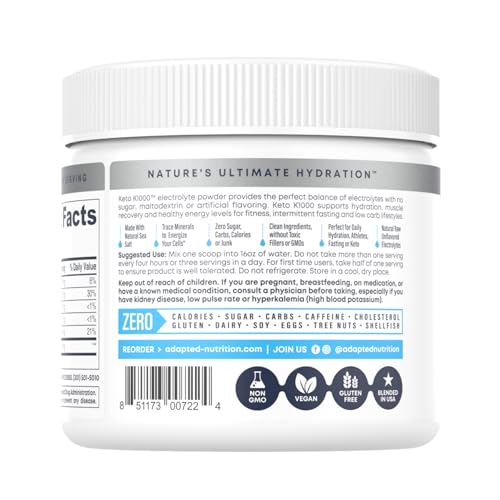 Hi-Lyte Keto K1000 Electrolyte Powder | Unflavored | Hydration Supplement Drink Mix Hi-Lyte buy supplements canada