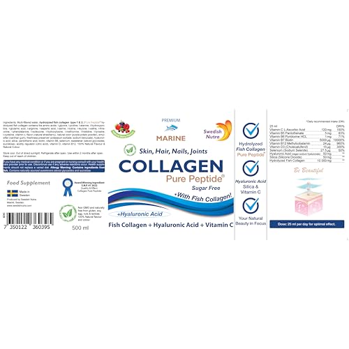 Swedish Nutra Liquid Marine Collagen - Sugar Free Berry Flavour | Minimize Fine Lines, Wrinkles & Improve Skin Elasticity Swedish Nutra buy supplements canada