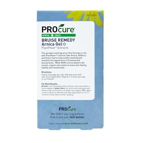 PROcure Arnica & MSM Bruise Remedy Gel – Paraben-Free, Unscented Arnica Montana Gel for Bruising, Spider Veins & Skin Discoloration – 2 Pack PROcure buy supplements canada