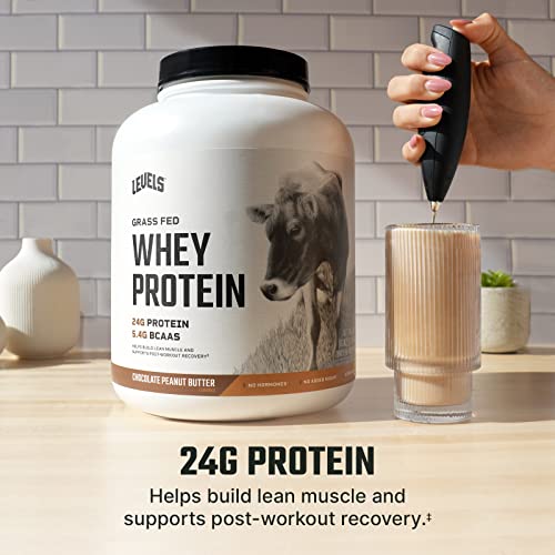 Levels Grass Fed 100% Whey Protein, No GMOs, Chocolate Peanut Butter, 5LB Levels Nutrition buy supplements canada