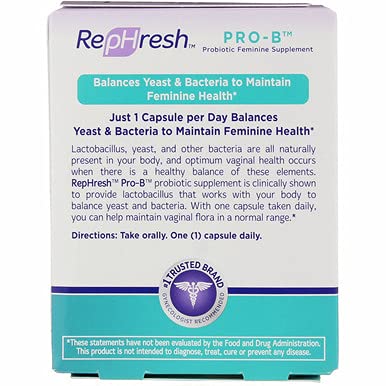 RepHresh Pro-B Vaginal Probiotic Feminine Supplement One Bottle 30 Count Rephresh buy supplements canada