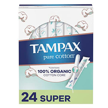 TAMPAX Pure 100% Organic Cotton Core Super Absorbency Tampons - 24 ct Tampax buy supplements canada