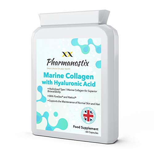 Marine Collagen with Hyaluronic Acid & Seaweed - 60 Capsules - Skin, Hair & Nails Formula Pharmanostix buy supplements canada