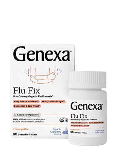 Genexa Flu Fix - 60 Tablets - Multi-Symptom Flu Remedy - Organic, Gluten Free & Non-GMO - Homeopathic Genexa buy supplements canada
