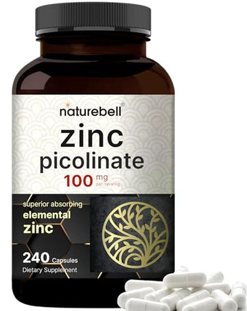 High Potency Zinc Picolinate 100mg - 240 Capsules, Bioavailable Form of Zinc NatureBell buy supplements canada