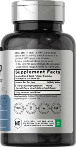 5HTP 400mg | 120 Capsules | 5-HTP Extra Strength Supplement | Non-GMO, Gluten Free Horbäach buy supplements canada