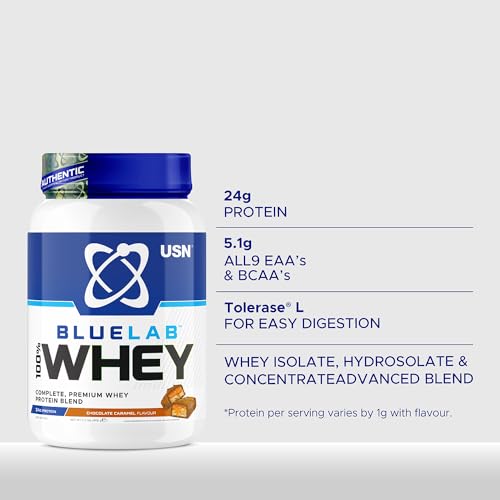 USN Blue Lab Whey Protein Powder: Chocolate Caramel - Whey Protein 2kg - Post-Workout USN buy supplements canada
