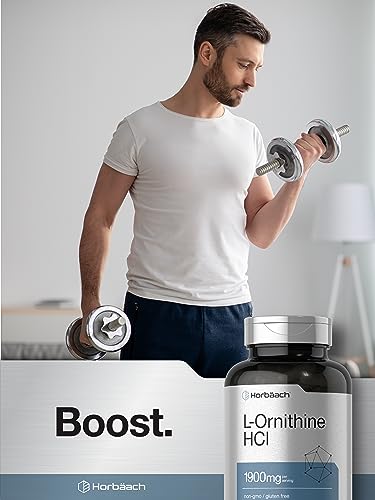 L Ornithine HCl | 1900mg | 120 Capsules | Non-GMO & Gluten Free Supplement Horbäach buy supplements canada