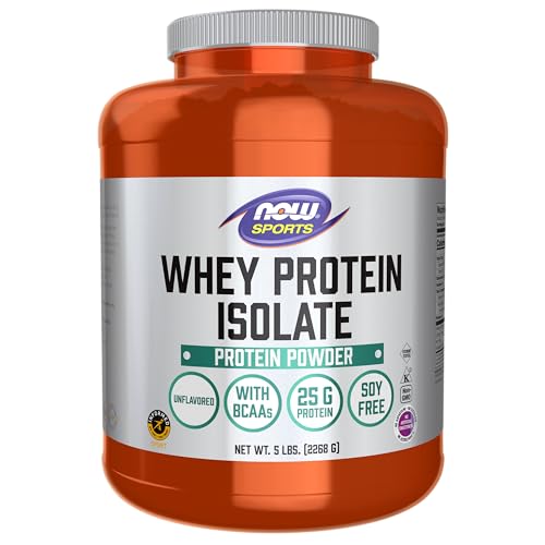 NOW Sports Nutrition, Whey Protein Isolate, 25 g With BCAAs, Unflavored Powder NOW buy supplements canada