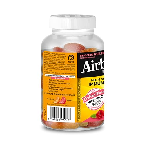Airborne 750mg Vitamin C Gummies for Adults, Immune Support Gummies with Powerful Antioxidants VIT C & E, Caffeine Free Airborne buy supplements canada