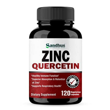 Sandhu's Zinc Quercetin 120 Vegetarian Capsules – Zinc Supplements for Antioxidant Sandhu's buy supplements canada