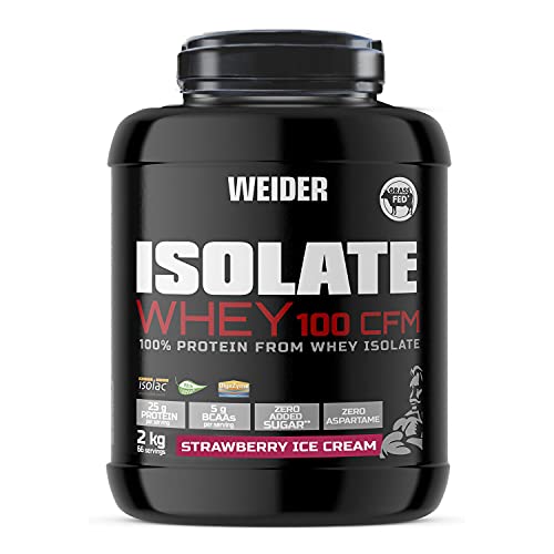 Weider Isolate Whey 100 CFM (2kg) Strawberry Ice Cream Flavour. Protein Powder with 25g Proteins Weider buy supplements canada