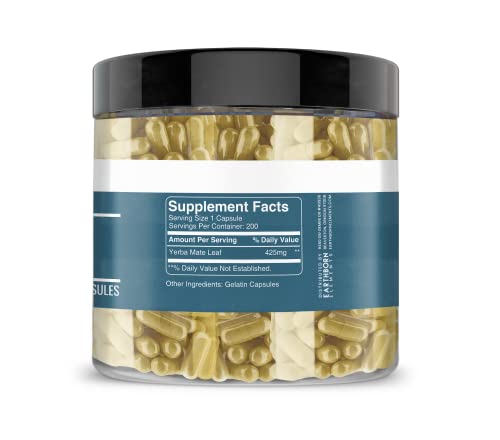 Earthborn Elements Yerba Mate Leaf 200 Capsules, Pure & Undiluted, No Additives Earthborn Elements buy supplements canada