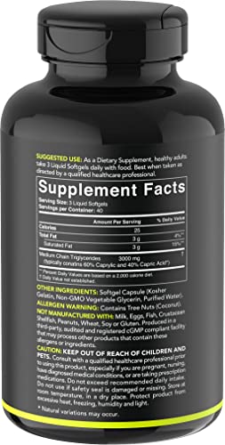 Sports Research Keto MCT Oil Capsules derived from Coconut Oil | Keto Fuel for The Brain Sports Research buy supplements canada