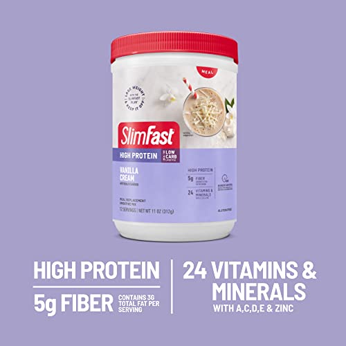 SlimFast Meal Replacement Smoothie Mix, 24 Servings, High Protein, Vanilla Cream, 20g SlimFast buy supplements canada