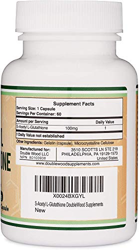 S-Acetyl L-Glutathione Capsules - 100mg, Manufactured and Tested in The USA, 60 Count Double Wood Supplements buy supplements canada