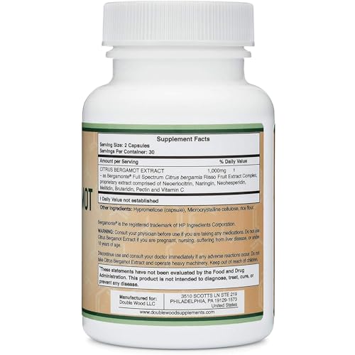 Citrus Bergamot Supplement - Only Patented, Clinically Proven Bergamot Extract - 1,000mg Double Wood Supplements buy supplements canada