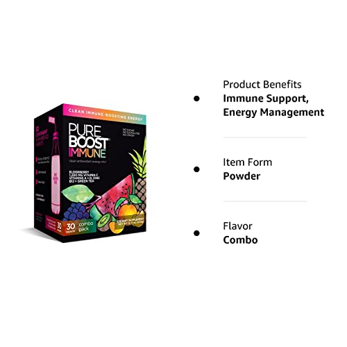 Pureboost Immune Clean Energy Drink Mix: Immunity Supplement with Elderberry Pureboost buy supplements canada