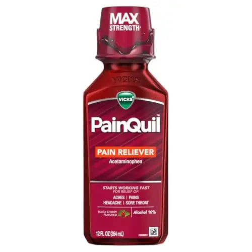 Vicks PainQuil Pain Relief Acetaminophen 1000mg Max Strength‡ Adult Pain Reliever Liquid 12oz, Backache Headache Relief, 1 Daytime Pain Reliever Vicks buy supplements canada