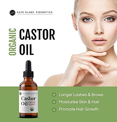 Kate Blanc Cosmetics Castor Oil (2oz), USDA Certified Organic, 100% Pure, Cold Pressed Kate Blanc Cosmetics buy supplements canada