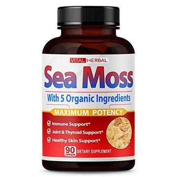 VITAL HERBAL Irish Sea Moss Capsules Equivalent to 5450mg - Maximum Potency VITAL HERBAL buy supplements canada