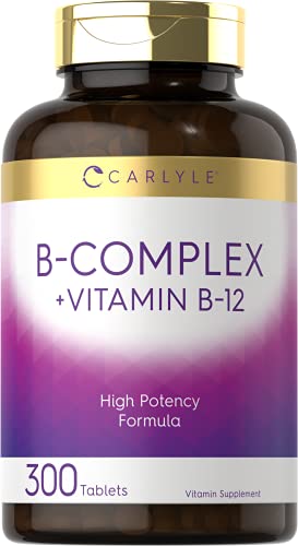 Carlyle B Complex Vitamin with B12 | 300 Tablets | High Potency Formula | Vegetarian Carlyle buy supplements canada