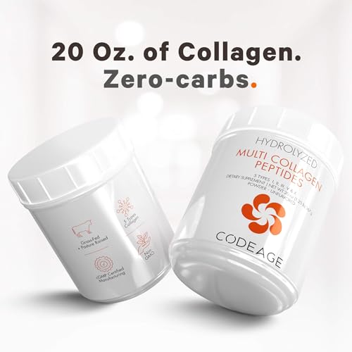 Code Age Multi-Collagen Protein Powder Hydrolyzed 20Oz All-in-One Super Bone Broth Codeage buy supplements canada