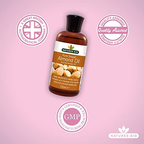 Natures Aid Almond Oil, Pure, Sweet Almond Oil, Massage Oil, Suited to Dry, Sensitive Skin natures aid buy supplements canada